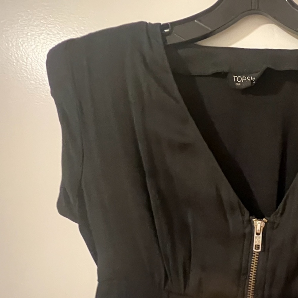 TOPSHOP SHORT SLEEVE ROMPER, SIZE US 2 (UK 6), BLACK - Picture 5 of 11